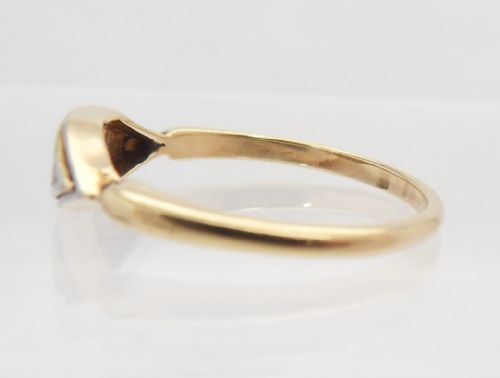 18CT GOLD PLATINUM ART DECO 3 STONE DIAMOND RING M 12 - ADDITIONAL PHOTO 1