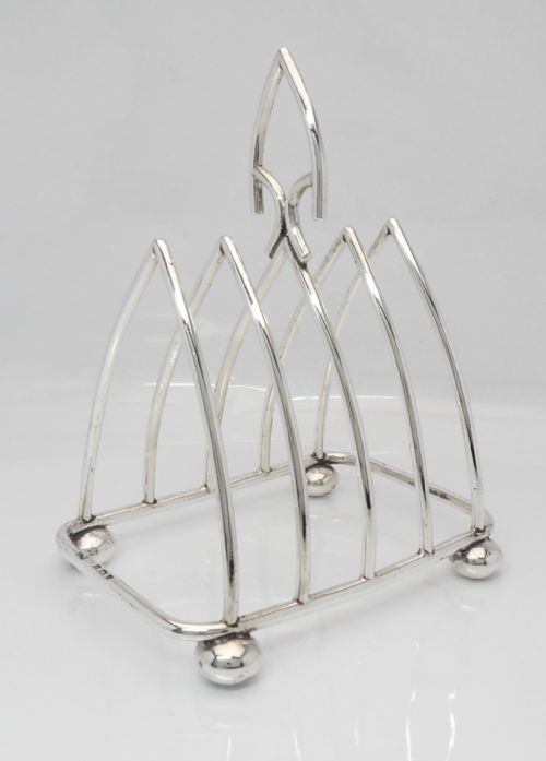 FINE EDWARDIAN SILVER GOTHIC TOAST RACK - ADDITIONAL PHOTO 1