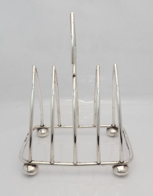 FINE EDWARDIAN SILVER GOTHIC TOAST RACK - ADDITIONAL PHOTO 2