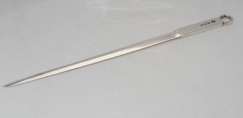 vintage silver meat skewer design letter opener - CATEGORY: ANTIQUE SILVER - DATED 1960