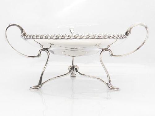 BEAUTIFUL UNUSUAL SILVER ART NOUVEAU DISH SHEFFIELD 1924 - ADDITIONAL PHOTO 3