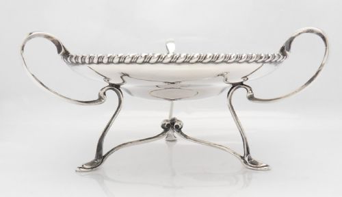 BEAUTIFUL UNUSUAL SILVER ART NOUVEAU DISH SHEFFIELD 1924 - ADDITIONAL PHOTO 6