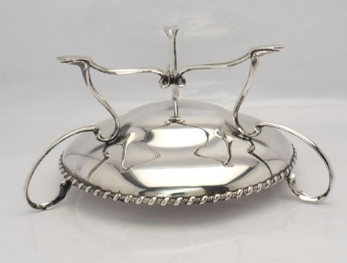BEAUTIFUL UNUSUAL SILVER ART NOUVEAU DISH SHEFFIELD 1924 - ADDITIONAL PHOTO 7