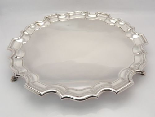 fine silver card traysalver london 1927 - CATEGORY: ANTIQUE SILVER - DATED 1920