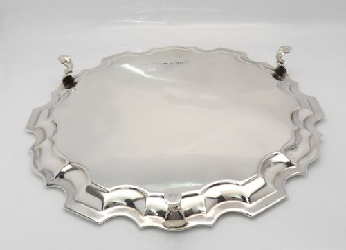 FINE SILVER CARD TRAYSALVER LONDON 1927 - ADDITIONAL PHOTO 5