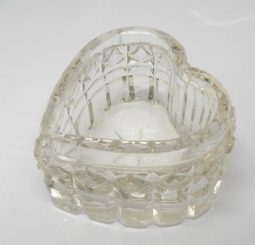 VICTORIAN HEART SHAPED CUT GLASS SILVER POT - ADDITIONAL PHOTO 9