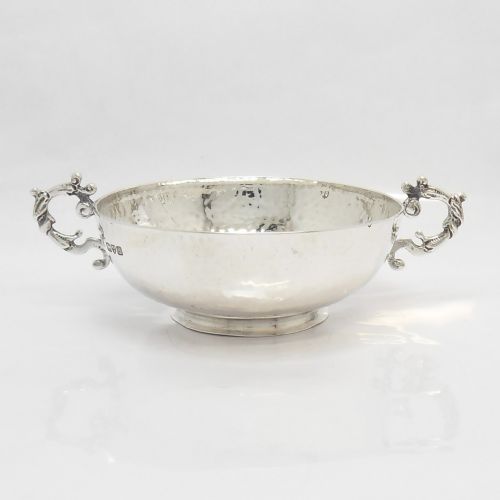 arts and crafts silver twin handled bowl chester 1904 nathan hayes - CATEGORY: ANTIQUE SILVER - DATED 1910