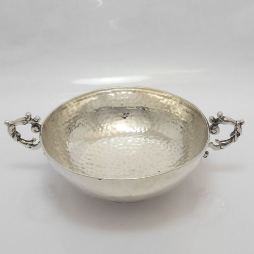 ARTS AND CRAFTS SILVER TWIN HANDLED BOWL CHESTER 1904 NATHAN HAYES - ADDITIONAL PHOTO 4