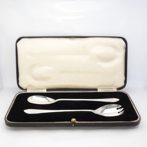 cased set of art deco silver lotus pattern servers - CATEGORY: ANTIQUE SILVER - DATED 1940