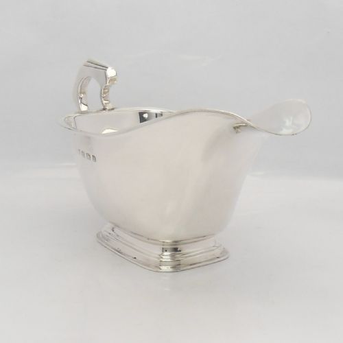 SUPERBLY CHIC SILVER ART DECO SAUCE BOAT BIRMINGHAM 1936 - ADDITIONAL PHOTO 11