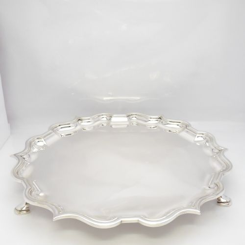 FINE HEAVY GAUGE 10 SILVER SALVER BIRMINGHAM 1936 - ADDITIONAL PHOTO 1