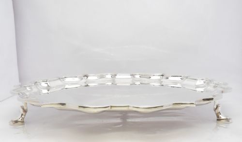 FINE HEAVY GAUGE 10 SILVER SALVER BIRMINGHAM 1936 - ADDITIONAL PHOTO 3