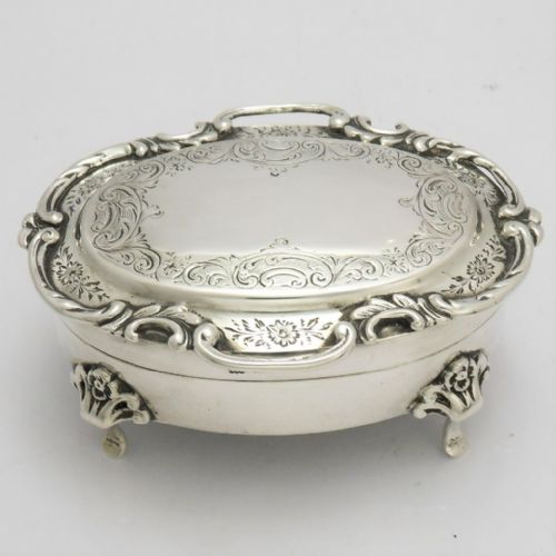 exquisite edwardian silver trinket box - CATEGORY: ANTIQUE SILVER - DATED EDWARDIAN