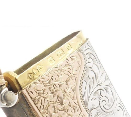 EDWARDIAN SILVER VESTA CASE WITH GOLD OVERLAY - ADDITIONAL PHOTO 3