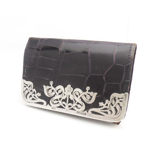 edwardian silver mounted crocodile purse by ludwig krumm - CATEGORY: ANTIQUE MISCELLANEOUS - DATED EDWARDIAN