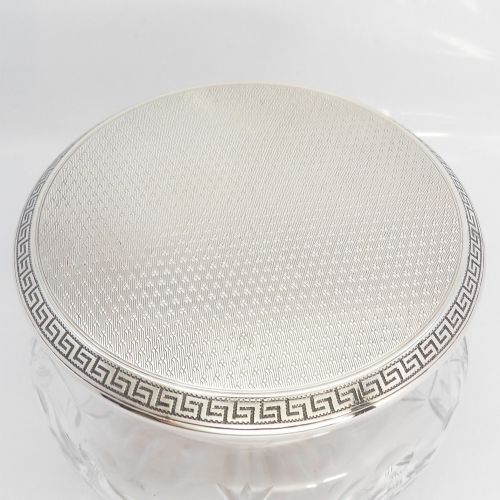 fig 2. MAPPIN & WEBB SILVER LIDDED GLASS POWDER BOWL LONDON 1928