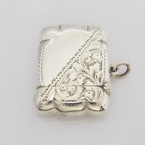 HANDSOME VICTORIAN SILVER VESTA CASE BIRMINGHAM 1911 - ADDITIONAL PHOTO 3