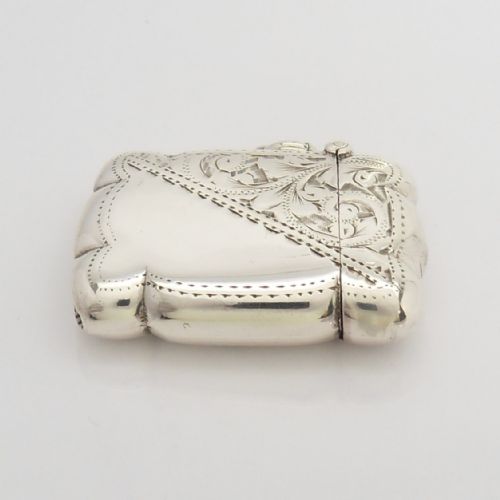HANDSOME VICTORIAN SILVER VESTA CASE BIRMINGHAM 1911 - ADDITIONAL PHOTO 4