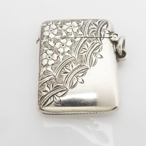 UNUSUALLY ENGRAVED VICTORIAN SILVER VESTA CASE - ADDITIONAL PHOTO 1