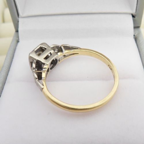 STYLISH ART DECO 18CT GOLD PLAT DIAMOND RING - ADDITIONAL PHOTO 2