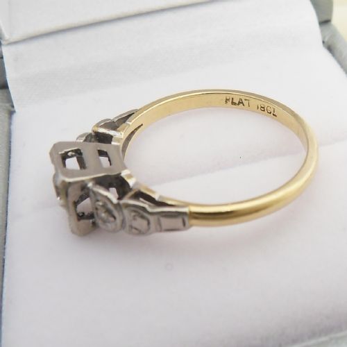 STYLISH ART DECO 18CT GOLD PLAT DIAMOND RING - ADDITIONAL PHOTO 3
