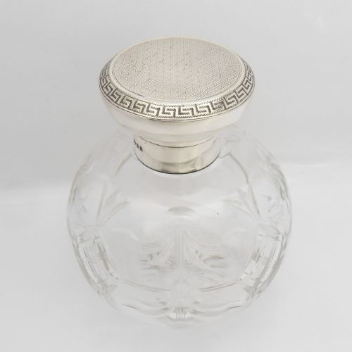 mappin webb cut glass silver scent bottle - CATEGORY: ANTIQUE SILVER - DATED 1920