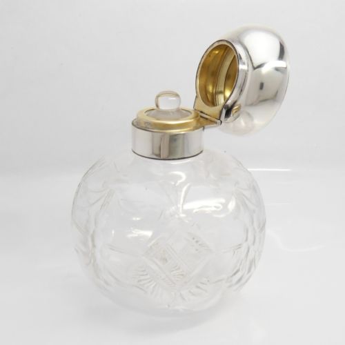 MAPPIN WEBB CUT GLASS SILVER SCENT BOTTLE - ADDITIONAL PHOTO 1