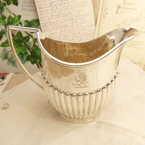 goldsmiths silversmiths victorian silver cream jug - CATEGORY: ANTIQUE SILVER - DATED VICTORIAN
