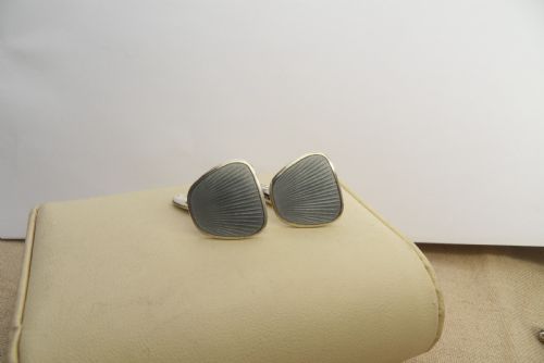 NORWEGIAN DESIGNER FINN JENSEN SILVER ENAMEL CUFFLINKS - ADDITIONAL PHOTO 1