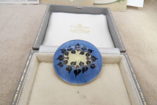 DAVID ANDERSEN ART NOUVEAU SILVER GILT ENAMEL BROOCH - ADDITIONAL PHOTO 1