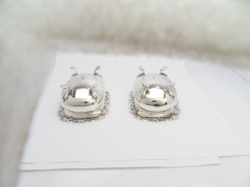 SUPERB PAIR OF EDWARDIAN SILVER SALTS GILT INTERIORS - ADDITIONAL PHOTO 6