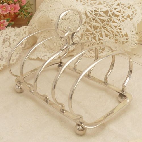 ANTIQUE SILVER TOAST RACK BIRMINGHAM 1891 BY HIRONS PLANTE - ADDITIONAL PHOTO 1