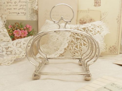 ANTIQUE SILVER TOAST RACK BIRMINGHAM 1891 BY HIRONS PLANTE - ADDITIONAL PHOTO 3