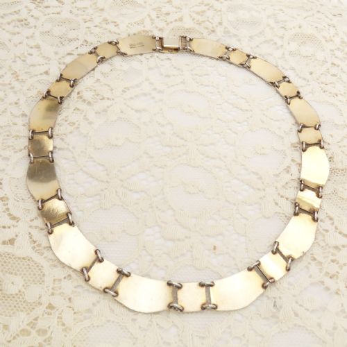 BEAUTIFUL 16 SILVER AND ENAMEL PANEL NECKLACE BY DAVID ANDERSON C1950 - ADDITIONAL PHOTO 3