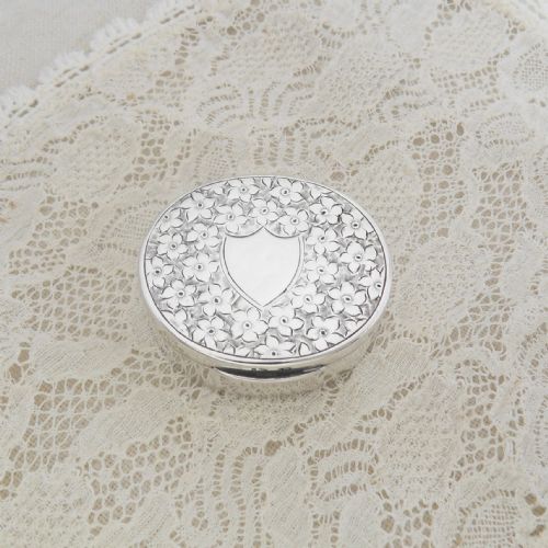 PRETTY VICTORIAN SILVER OVAL PILL BOX BIRMINGHAM 1876 MINSHULL LATIMER - ADDITIONAL PHOTO 4
