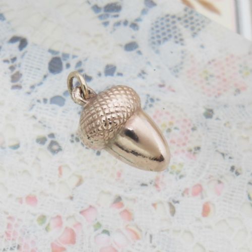 VINTAGE 9CT ROSE GOLD ACORN PENDANT CHARM - ADDITIONAL PHOTO 2