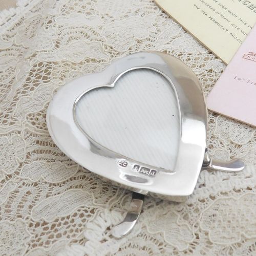 fig 1. Petite Edwardian heart shaped silver photograph frame Birmingham 1903