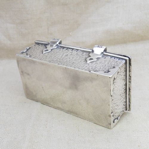 STUNNING ARTS CRAFTS SILVER CASKET TRINKET BOX BIRMINGHAM 1908 J W TIPTAFT - ADDITIONAL PHOTO 3