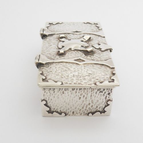 STUNNING ARTS CRAFTS SILVER CASKET TRINKET BOX BIRMINGHAM 1908 J W TIPTAFT - ADDITIONAL PHOTO 5