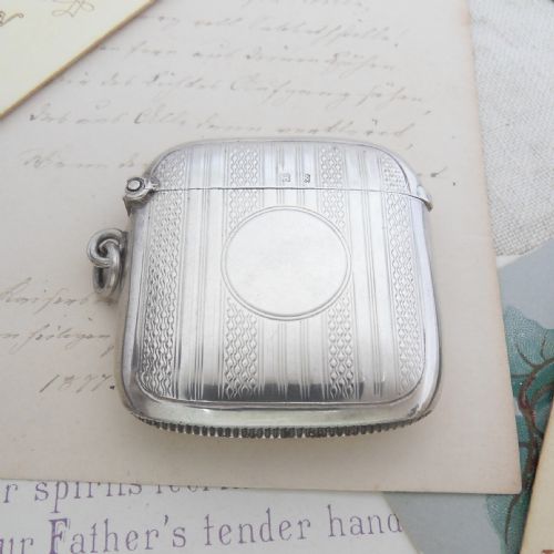 superior silver vesta case birmingham 1906 by william m hayes - CATEGORY: ANTIQUE SILVER - DATED EDWARDIAN