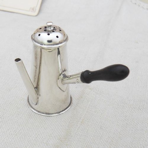 EDWARDIAN SILVER MINIATURE CHOCOLATE POT PEPPER HALLMARKED CHESTER 1904 - ADDITIONAL PHOTO 2