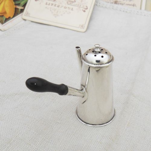EDWARDIAN SILVER MINIATURE CHOCOLATE POT PEPPER HALLMARKED CHESTER 1904 - ADDITIONAL PHOTO 3