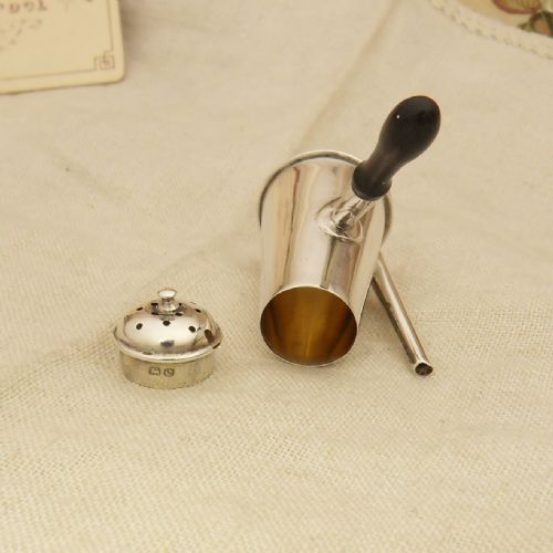 EDWARDIAN SILVER MINIATURE CHOCOLATE POT PEPPER HALLMARKED CHESTER 1904 - ADDITIONAL PHOTO 6