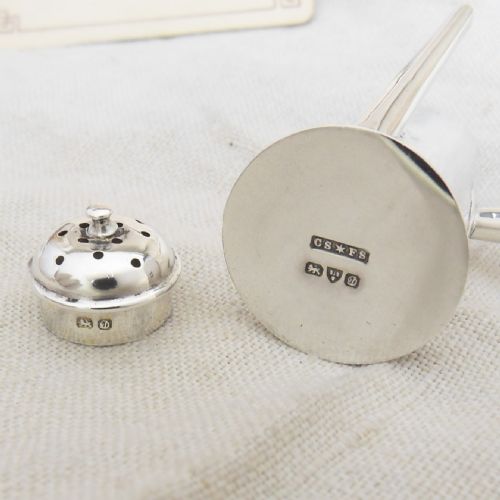 EDWARDIAN SILVER MINIATURE CHOCOLATE POT PEPPER HALLMARKED CHESTER 1904 - ADDITIONAL PHOTO 7