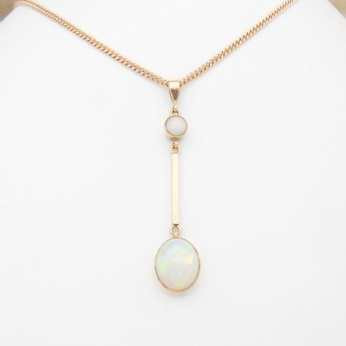 beautiful edwardian 9ct rose gold pendant necklace - CATEGORY: ANTIQUE JEWELLERY - DATED EDWARDIAN