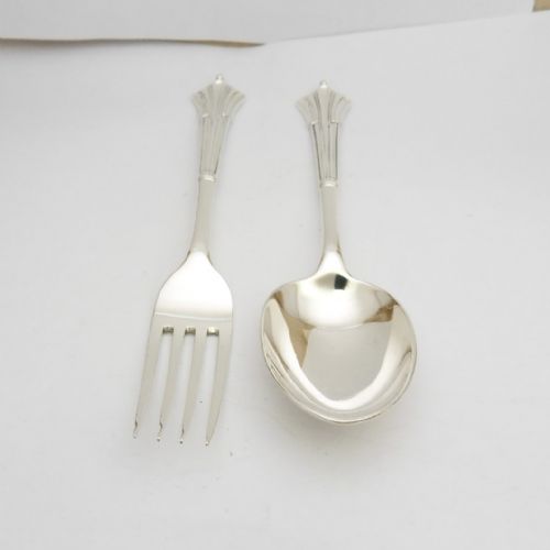BEAUTIFUL ALBANY PATTERN EDWARDIAN SILVER CHRISTENING SET HALLMARKED LONDON 1902 FRANCIS HIGGINS II - ADDITIONAL PHOTO 3