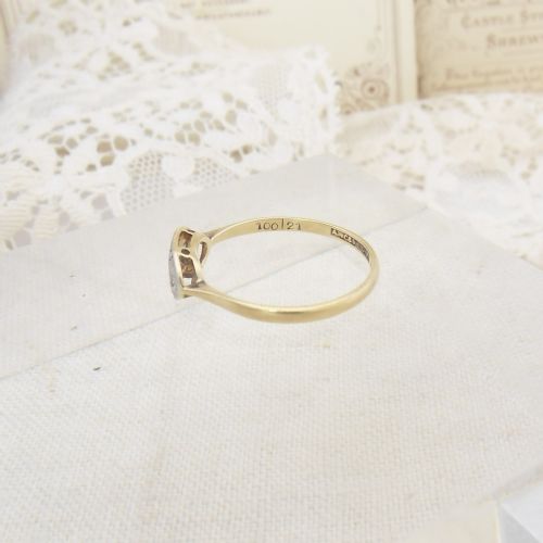 PRETTY 18CT GOLD ART DECO DIAMOND SET RING - ADDITIONAL PHOTO 4