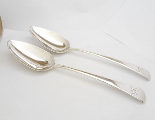pair of george iii silver tablespoons london 1801 thomas dicks - CATEGORY: ANTIQUE SILVER - DATED GEORGIAN