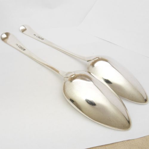PAIR OF GEORGE III SILVER TABLESPOONS LONDON 1801 THOMAS DICKS - ADDITIONAL PHOTO 2