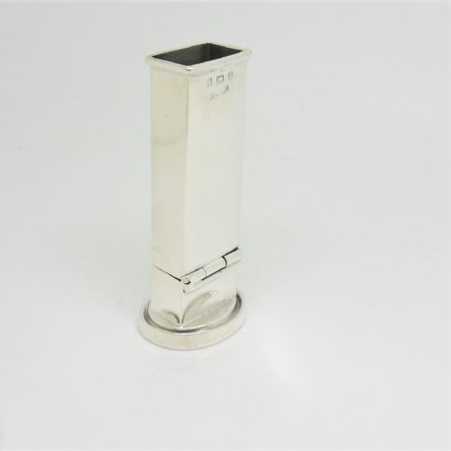 EDWARDIAN SILVER VESTA WAX SEAL HOLDER BIRMINGHAM 1908 - ADDITIONAL PHOTO 4